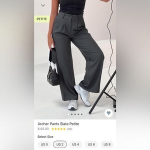 Princess Polly Archer Pants Petite Size 2 in Slate